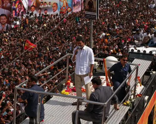 Stampede at Actor Vijay’s TVK Rally in Karur Kills 41 Stampede at Actor Vijay’s TVK Rally in Karur Kills 41